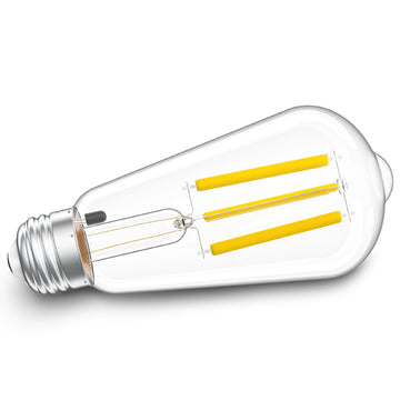 Ultra-thin LED chips embedded along glass tubes create an all-around beautiful glow.
